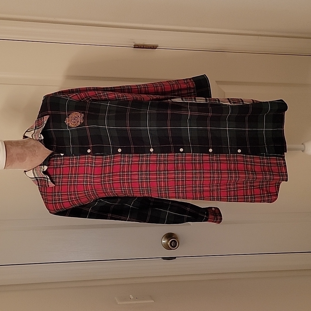 Lauren Ralph Lauren Crest Flannel Night Gown, Size S